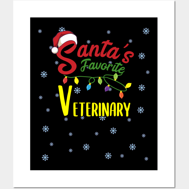 Santas Favorite Veterinary Christmas xmas Gift Wall Art by MGO Design